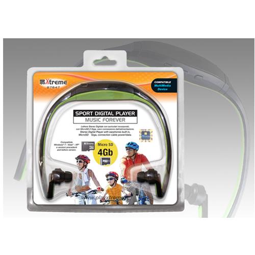 XTREME Lettore MP3 con microSD 4 GB e auricolari sport Xtreme nero